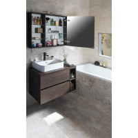 Sapho MIRRÓ galerka s LED osvetlením, 90x70x16cm, borovica rustik MC090-0016