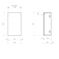 Sapho ESPACE skrinka 35x60x22cm, 1x dvierka, ľavá/pravá, brest bardini ESC430-1313