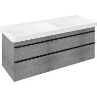 Sapho SITIA dvojumývadlová skrinka 116x50x44, 2cm, 4xzásuvka, dub strieborný SI120-1111