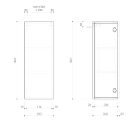 Sapho ESPACE skrinka 35x94x32cm, 1x dvierka, ľavá/pravá, biela mat ESC530-3131