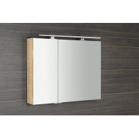 Sapho MIRRÓ galerka s LED osvetlením, 90x70x16cm, dub alabama MC090-0022