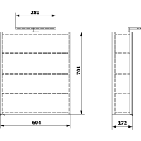 Sapho RIWA galerka s LED osvetlením, 60x70x17cm, dub strieborný RIW060-0011