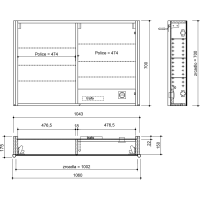 Sapho ALIX galerka s LED osvetlením, 106x70x17,5cm, dub strieborný AX106-0011