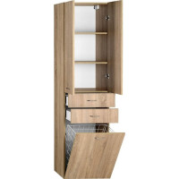 Aqualine ZOJA/KERAMIA FRESH skrinka vysoká s košom 50x184x29cm, dub platin 51295