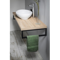 Aqualine Podperná konzola 440x150x20mm, lakovaná oceľ, čierna mat, 1 ks VG4415