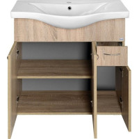 Aqualine KERAMIA FRESH umývadlová skrinka 74, 5x74x34, 7cm, dub platin 50083