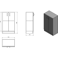 Aqualine SIMPLEX ECO nízka skrinka 50x86x30cm SIME540