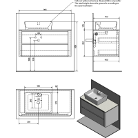 Sapho LUCIE umývadlová skrinka s rockstone doskou 89, 5x45x44, 5cm, biela / rare rock LU090-3030-01