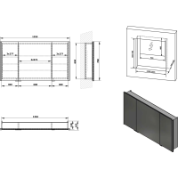 Sapho INTEGRA zápustná galerka s LED osvetlením, 125x70cm IN125