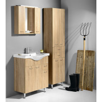 Aqualine KERAMIA FRESH umývadlová skrinka 74, 5x74x34, 7cm, dub platin 50083
