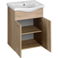 Aqualine KERAMIA FRESH umývadlová skrinka 51, 1x74x34cm, dub platin 50058
