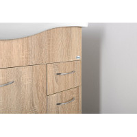 Aqualine KERAMIA FRESH umývadlová skrinka 74, 5x74x34, 7cm, dub platin 50083