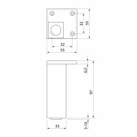 Aqualine Výškovo nastaviteľná nožička výška 100-110mm, čierna mat 0776R-B