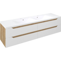 Sapho WAVE dvojumývadlová skrinka 179, 7x50x47, 8cm, biela/dub alabama WA180-3022