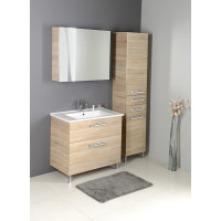 Aqualine VEGA skrinka vysoká s košom, 40x184x31cm, dub platín VG980