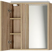 Aqualine ZOJA/KERAMIA FRESH galerka s LED osvetlením, 60x60x14cm, ľavá, dub platín 45027