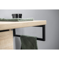 Aqualine Podperná konzola 440x150x20mm, lakovaná oceľ, čierna mat, 1 ks VG4415