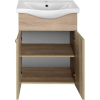 Aqualine KERAMIA FRESH umývadlová skrinka 51, 1x74x34cm, dub platin 50058