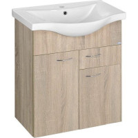 Aqualine KERAMIA FRESH umývadlová skrinka, 1 zásuvka, 60, 6x74x34cm, dub platín 50066