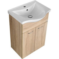 Aqualine KERAMIA FRESH umývadlová skrinka 51, 1x74x34cm, dub platin 50058