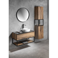Sapho SKARA umývadlová skrinka 90x50x45cm, čierna mat/dub collingwood CG006-1919
