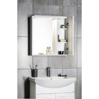 Aqualine ZOJA/KERAMIA FRESH galerka s LED osvetlením, 60x60x14cm, pravá, biela 45022