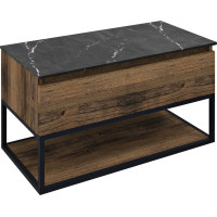 Sapho SKARA umývadlová skrinka 90x50x45cm, čierna mat/dub collingwood CG006-1919