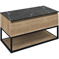 Sapho SKARA umývadlová skrinka 90x50x45cm, čierna mat/dub alabama CG006-2222