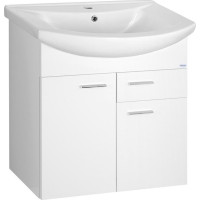 Aqualine ZOJA umývadlová skrinka 61, 5x74x32cm, 2x dvierka, 1x zásuvka, biela 51065A