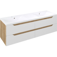 Sapho WAVE dvojumývadlová skrinka 149, 7x50x47, 8cm, biela/dub alabama WA150-3022