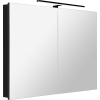 Sapho GRETA galerka s LED osvetlením, 101x70x14cm, čierna mat GR105-0035