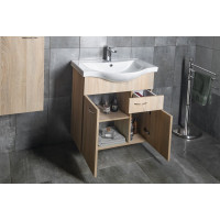 Aqualine KERAMIA FRESH umývadlová skrinka, 1 zásuvka, 60, 6x74x34cm, dub platín 50066