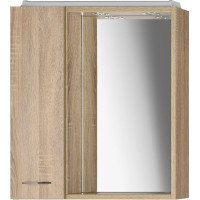 Aqualine ZOJA/KERAMIA FRESH galerka s LED osvetlením, 60x60x14cm, ľavá, dub platín 45027