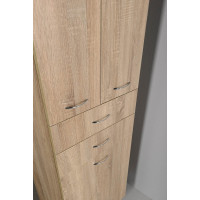 Aqualine ZOJA/KERAMIA FRESH skrinka vysoká s košom 50x184x29cm, dub platin 51295
