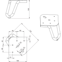 Aqualine Nábytková nožička, výška 103mm, čierna mat 30320