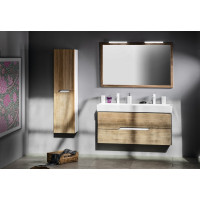 Sapho MEDIENA skrinka vysoká 35x140x30cm, 2x dvierka, ľavá/pravá, biela mat/dub graphite MD351