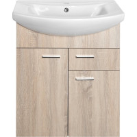 Aqualine ZOJA umývadlová skrinka 61, 5x74x32cm, 2x dvierka, 1x zásuvka, dub platín 51165