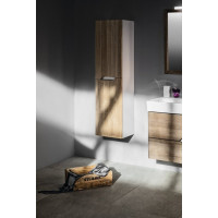 Sapho MEDIENA skrinka vysoká 35x140x30cm, 2x dvierka, ľavá/pravá, biela mat/dub graphite MD351