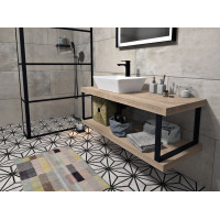 Sapho Podperná konzola 490x330x40mm, lakovaná oceľ, čierna mat, 1 ks 30370