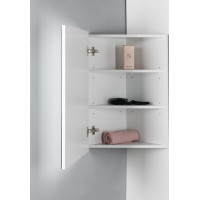 Aqualine ZOJA/KERAMIA FRESH rohová zrkadlová skrinka 37x72x37cm, biela 50352