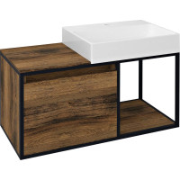 Sapho SKARA umývadlová skrinka 100x49, 5x46, 5cm, čierna mat/dub Collingwood CG004-1919