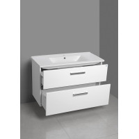 Aqualine VEGA umývadlová skrinka 97x60x43, 6cm, 2x zásuvka, biela VG103