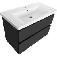 Aqualine ALTAIR umývadlová skrinka 86, 5x60x45cm, čierna mat AI690