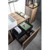 Sapho SKARA umývadlová skrinka 100x49, 5x46, 5cm, čierna mat/dub Collingwood CG004-1919