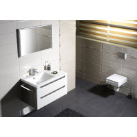 Sapho WAVE umývadlová skrinka 89, 7x45x47, 8cm, ľavá, biela/dub strieborný WA092-3011