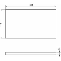 Aqualine ALTAIR doska pod umývadlo 68x45, 2 cm, antracit bridlice AI872