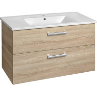 Aqualine VEGA umývadlová skrinka 97x60x43, 8cm, 2x zásuvka, dub platín VG903