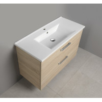 Aqualine VEGA umývadlová skrinka 97x60x43, 8cm, 2x zásuvka, dub platín VG903