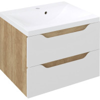 Sapho WAVE umývadlová skrinka 60x65x47,8cm, biela/dub alabama WA060-3022