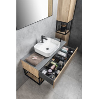 Sapho SKARA umývadlová skrinka 100x50x45cm, čierna mat/dub alabama CG009-2222